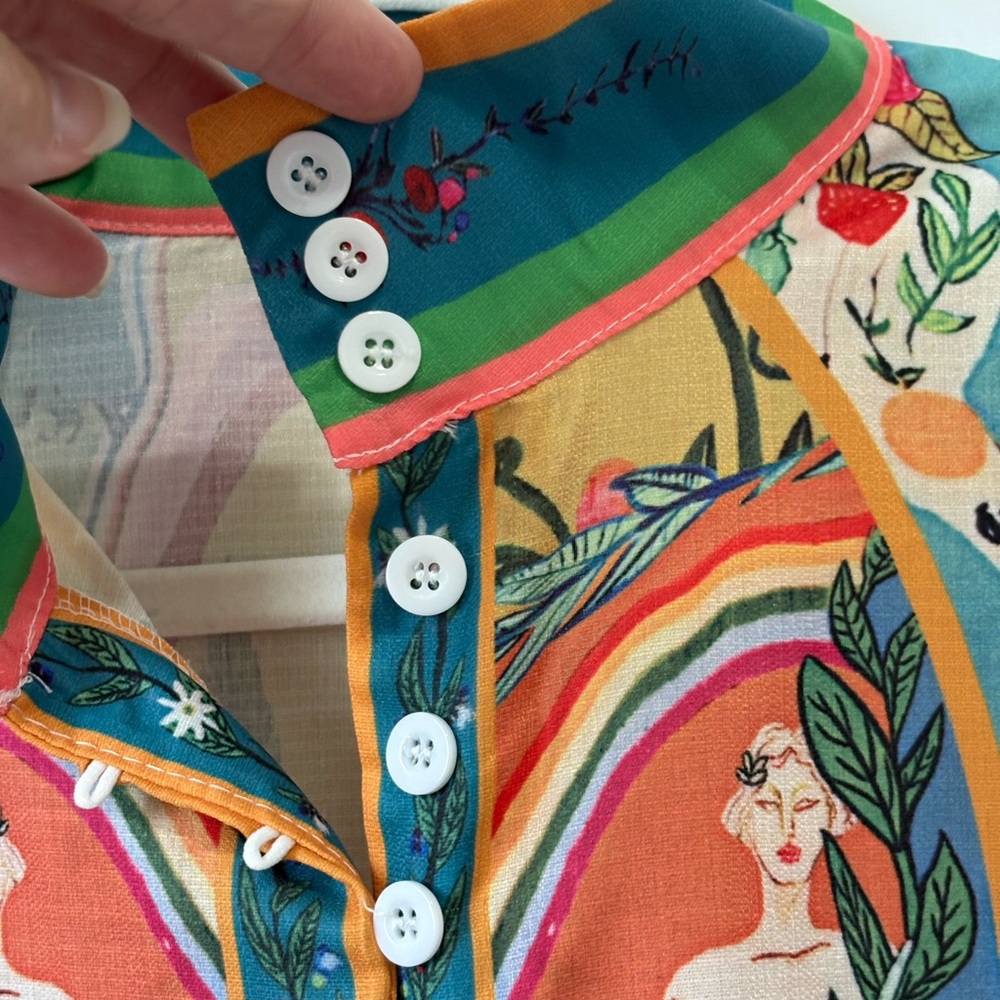 New Colorful Button-Down Dress - Picture 3 of 6